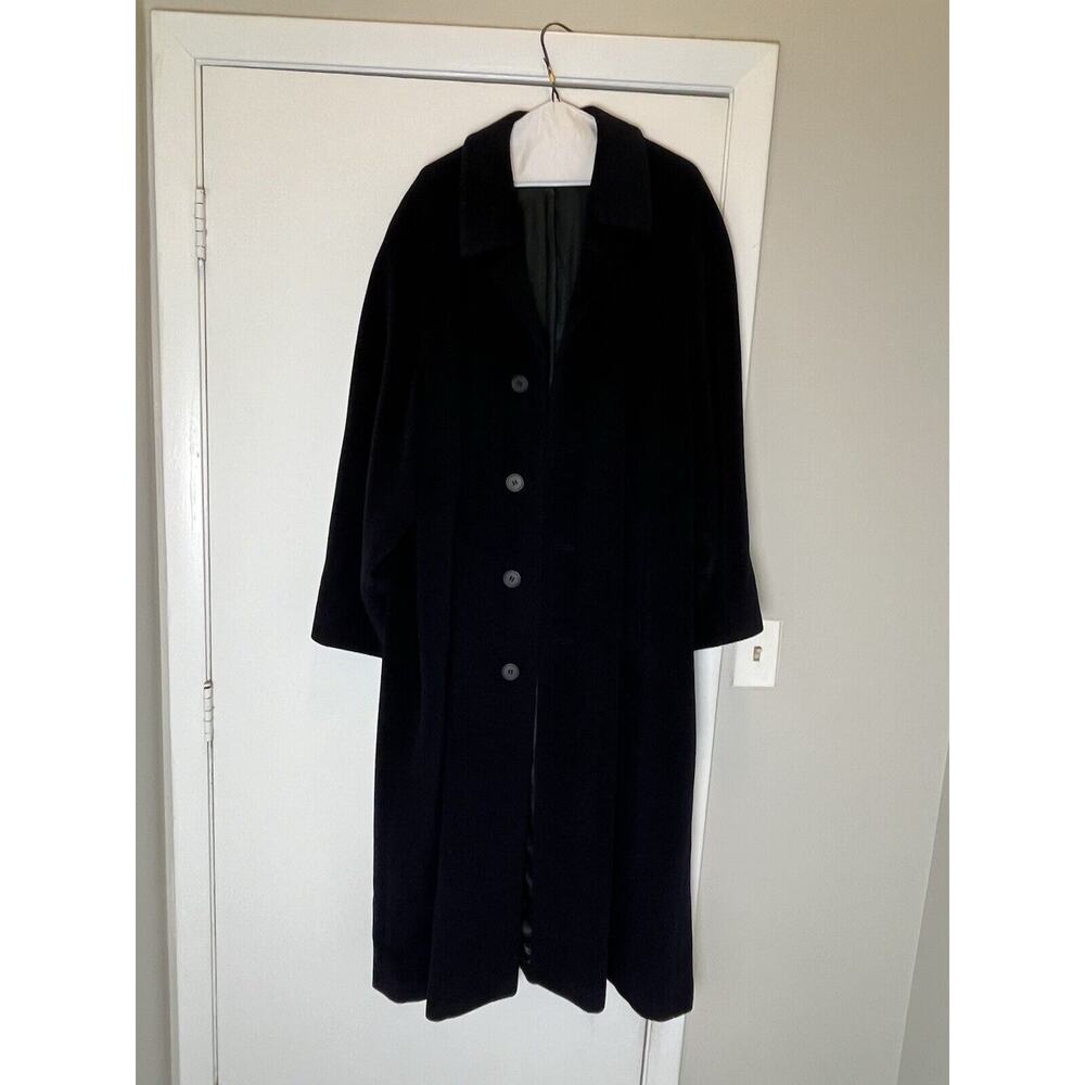 VTG Giorgio Armani Men’s Wool Cashmere Black Overcoat Single Breasted Long Coat